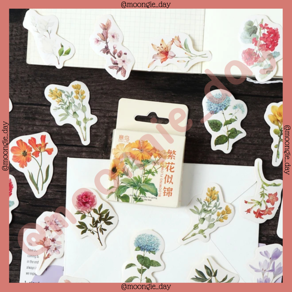 

40-46 PCS/BOX STIKER KERTAS TEMA BLOOMING FLOWERS YELLOW SUNFLOWER LILY HIBICIUS BUNGA MATAHARI LILI KEMBANG SEPATU KUNING UNGU MEKAR BULLET JURNAL SCRAPBOOK PLANNER DIY DIARY LUCU MURAH