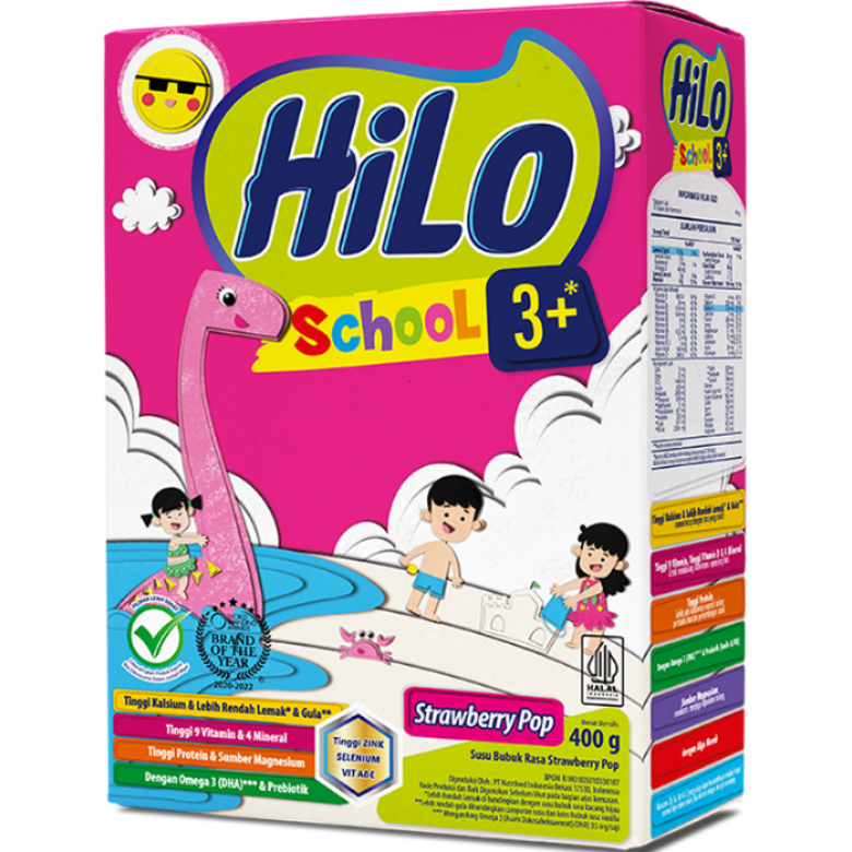 

HILO School Susu Bubuk 3+ Strawberry Pop 400 GR