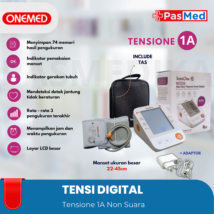 ONEMED Tensimeter Digital TensiOne Non Suara - Alat Ukur Tekanan Darah