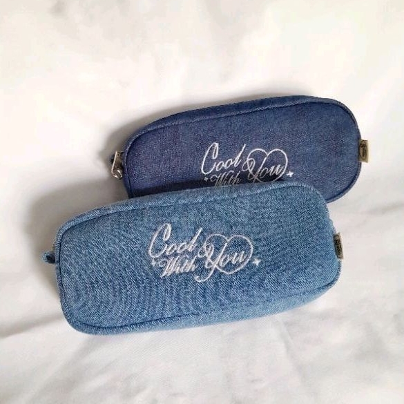 

(Ready Stock) Newjeans Cool With You denim pencil case/ denim pouch/ tempat pensil/ multi pouch