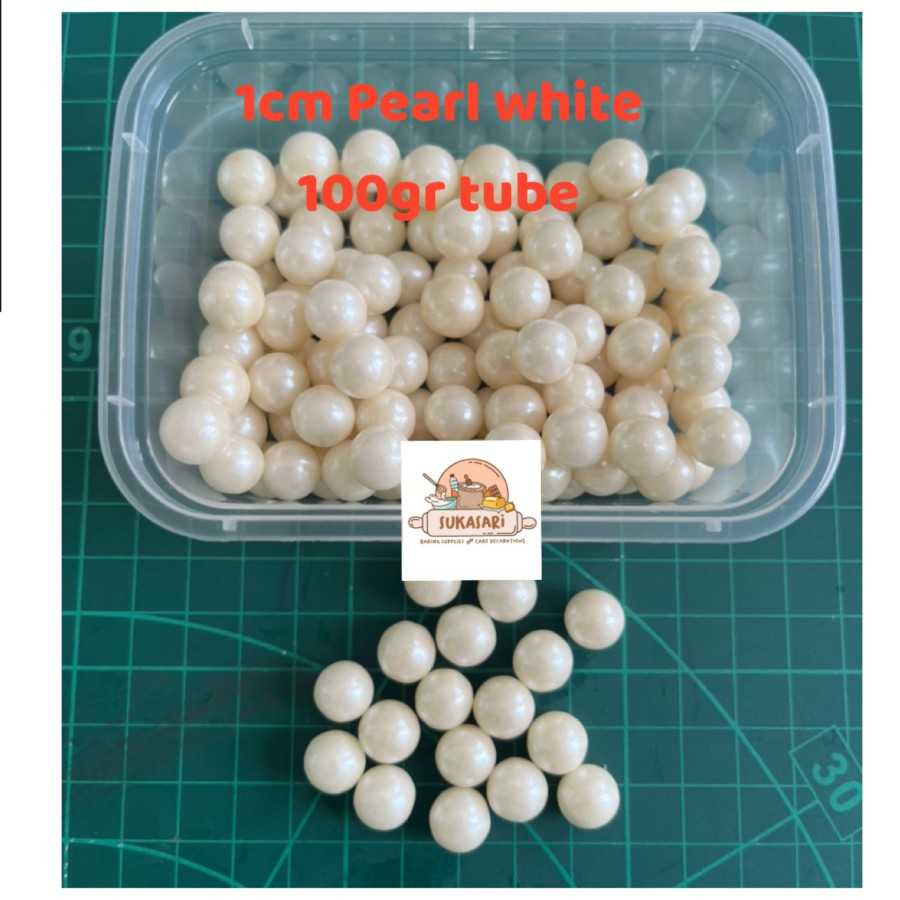 

Sprinkle Pearl White Mutiara 1 cm 100gr hiasan decoration