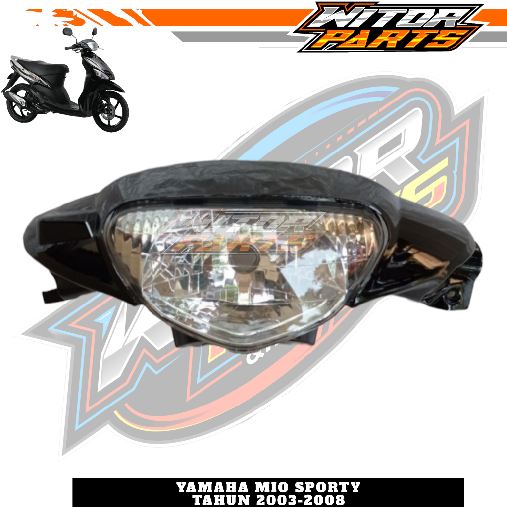 Batok Kepala Depan Mio Sporty Plus Reflektor Lampu Depan Hitam / Batok Depan Mio Sporty Plus Lampu H