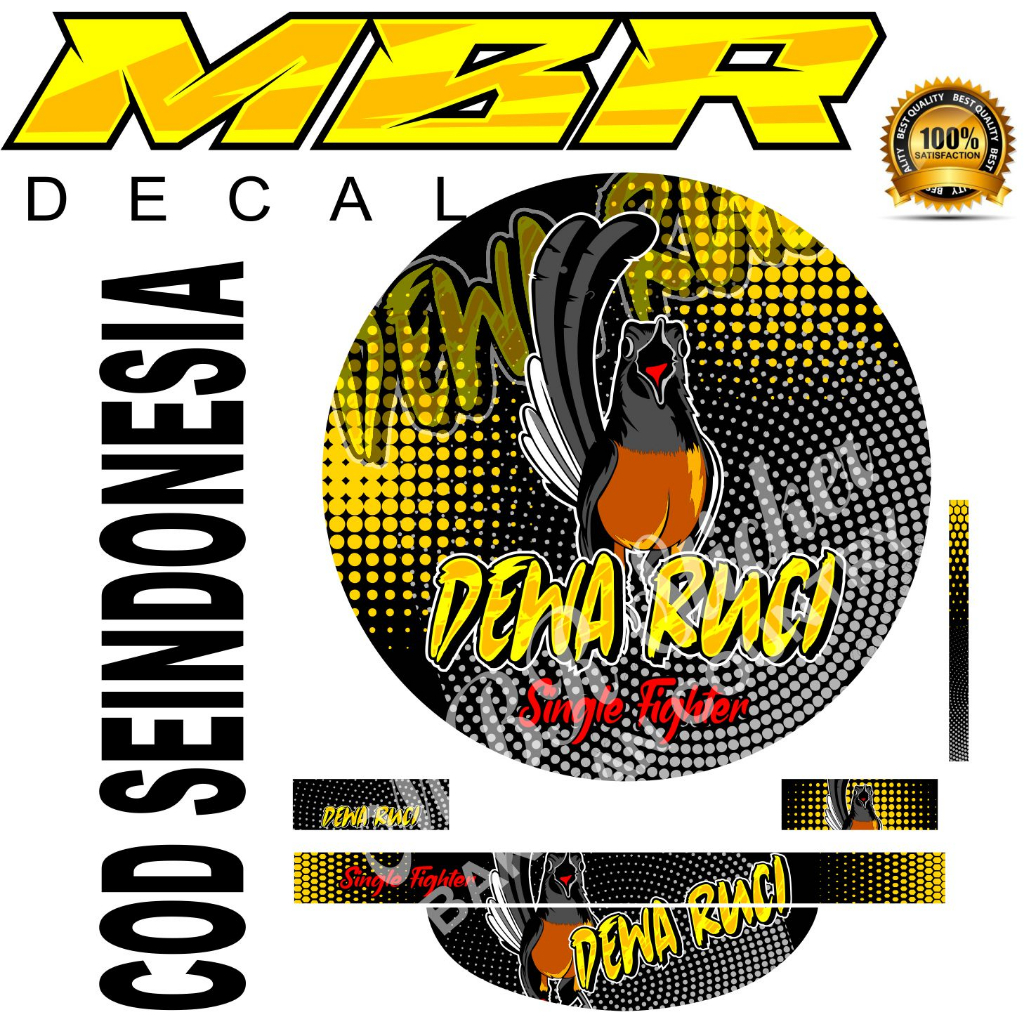 DECAL TEBOK MURAI DEWA RUCI,,STIKER TEBOK MURAI DECAL