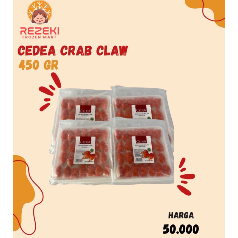 Cedea Crab Claw 450 Gr | Ikan Olahan Bentuk Capit Kepiting Isi 25 Pcs | Frozen Food Murah