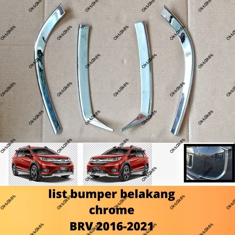 List bumper belakang BRV 2016 2018 2020 2021  chrome
