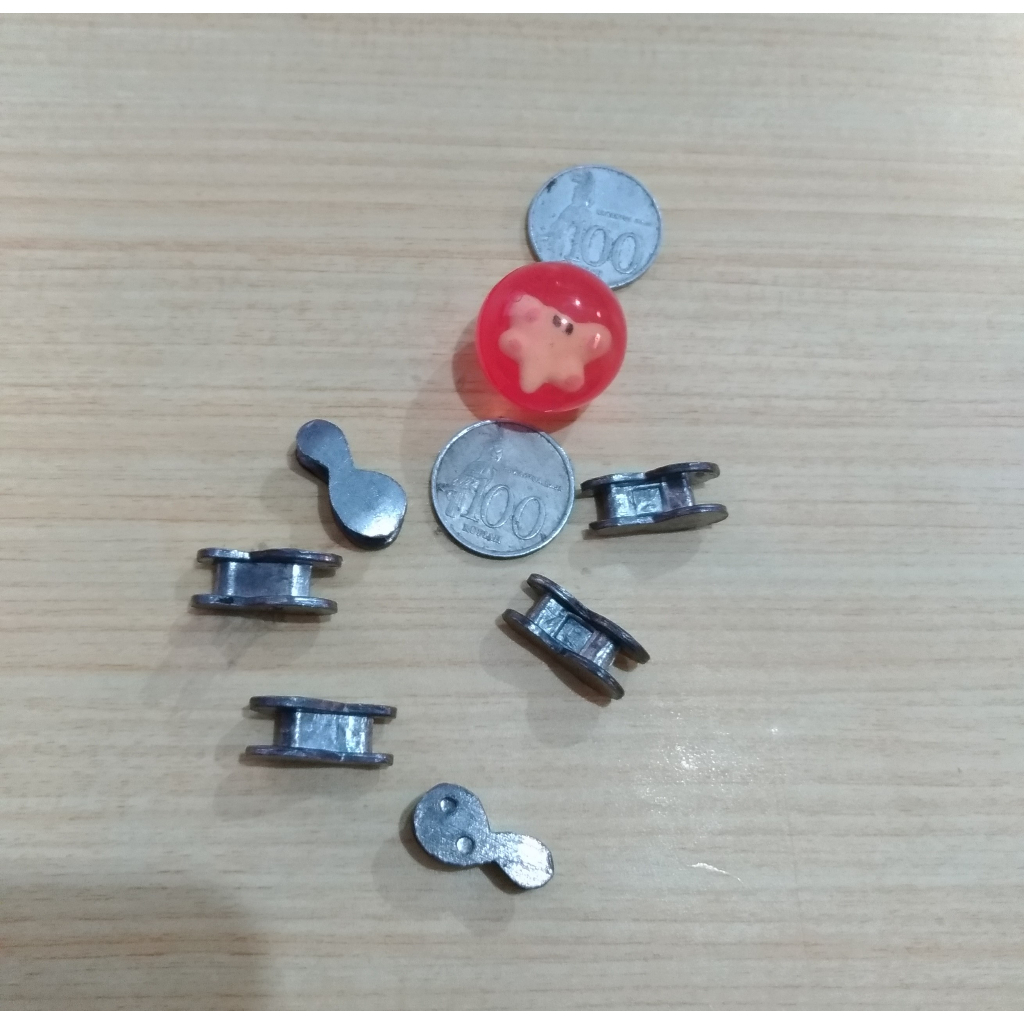 Bola & Biji Bekel Timah Perak -  1 set