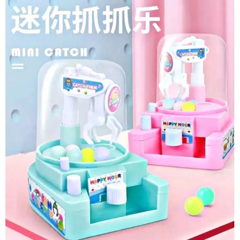 mainan anak mini catcher ball mesin penjepit boneka kecil bola jepit capit