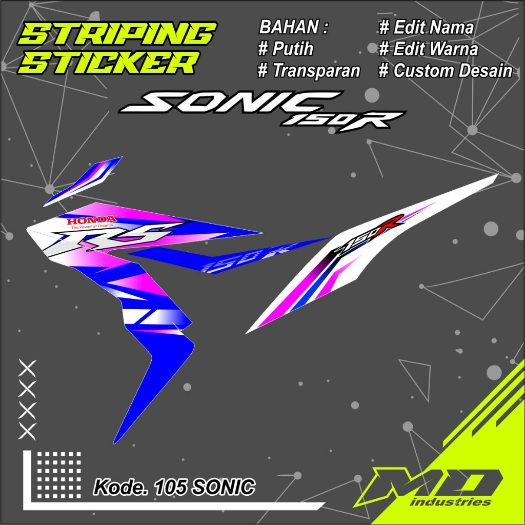 STRIPING HONDA SONIC 150R - Striping Sticker Sonic 150R - Striping Transparan Sonic 150R