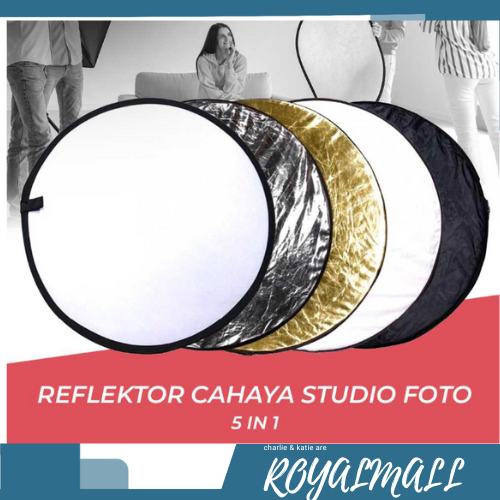 Reflektor Cahaya Studio Foto 5 in 1 Diameter 58 cm / Alat Papan Reflektor Reflector Kain Jahit Peman