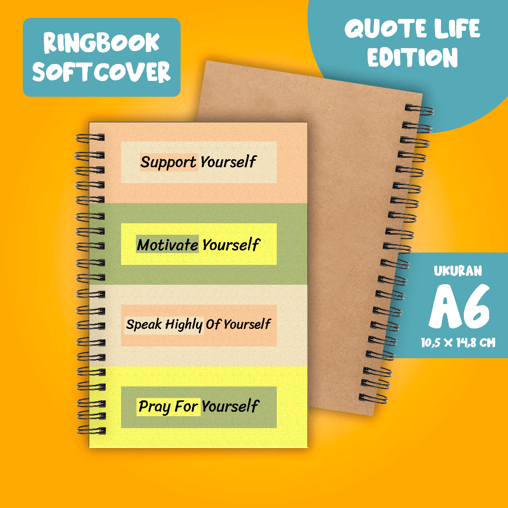 

(BELI 6 GRATIS 1)Buku Tulis Catatan buku notebook buku diary Notebook Ring Spiral A6 60 Lembar koleksi gambar Quote Life part 1