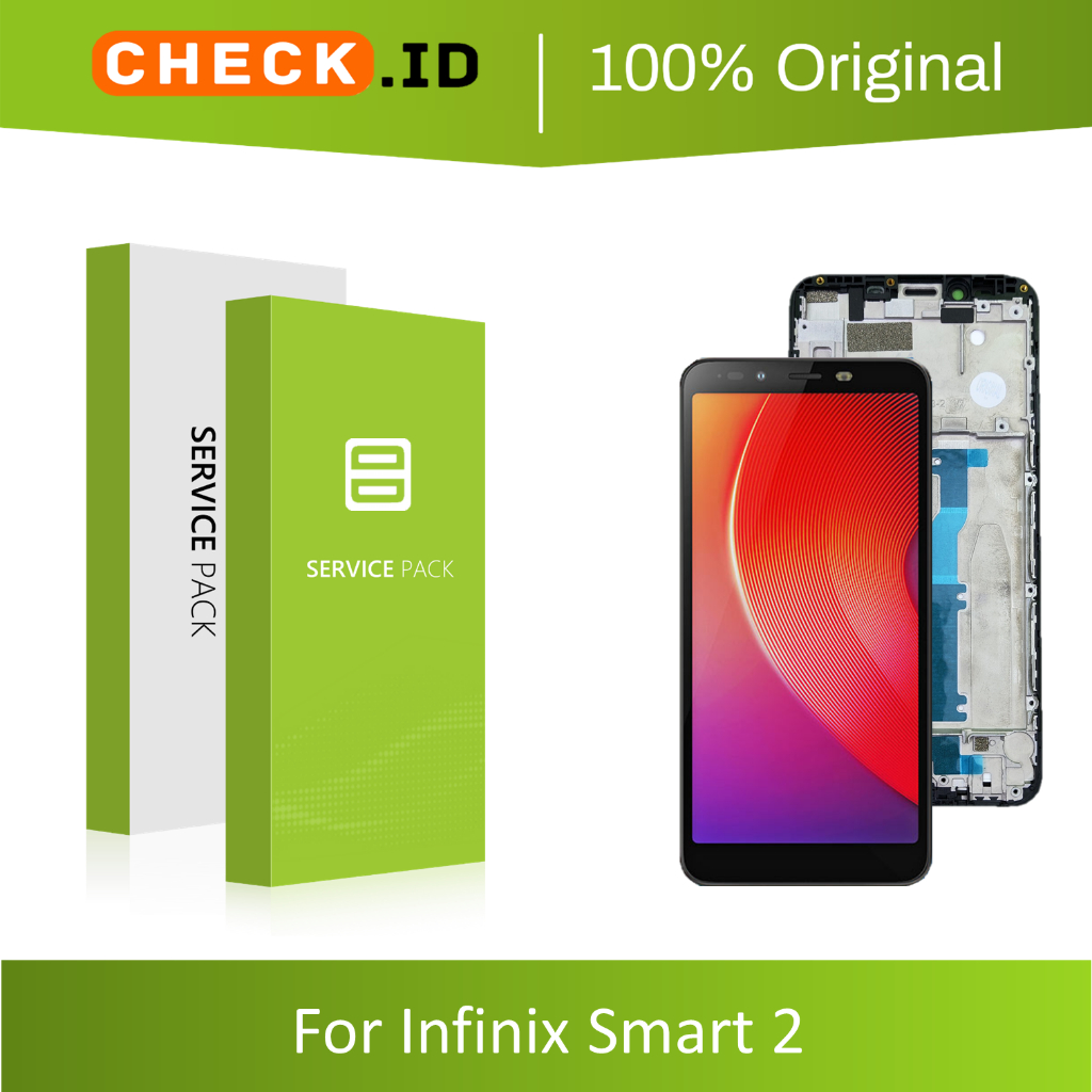 [ CHECK.ID ] LCD + FRAME INFINIX SMART 2 ~ X5515, X5515F, X5515I ORIGINAL