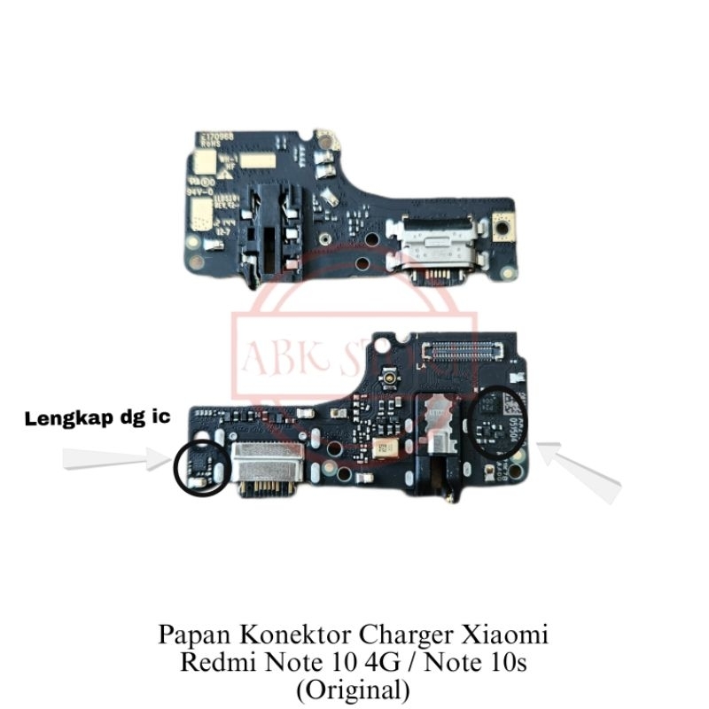 Pcb Konektor Charger / Papan Con Cas Xiaomi Redmi Note 10 4G - Note 10s Original With ic