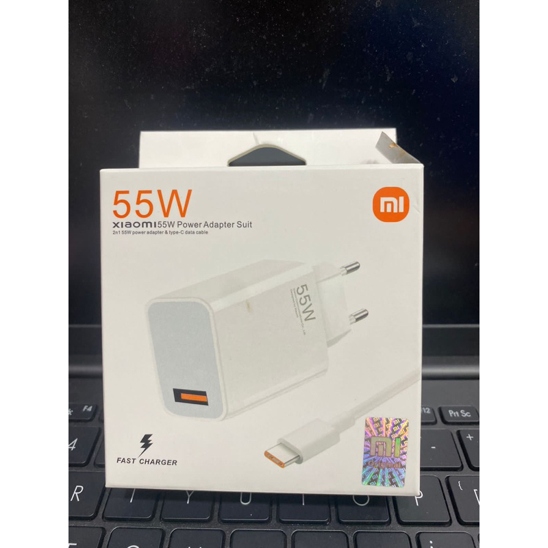 CHARGER XIAOMI 55W TURBO CHARGER SEPAKET + BATOK KABEL FAST CHARING 55W