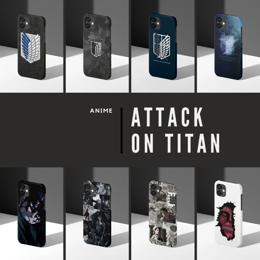 Custom Case HP  Anime Attack On Titan AOT Eren Mikasa Levi Japan Jepang Semua Tipe HP iPhone Samsung