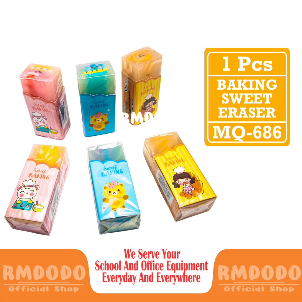

Rmdodo - Penghapus Pensil Murah Satuan [1 Pcs Penghapus] / Hapusan Sweet Baking / Eraser Pensil MQ-686