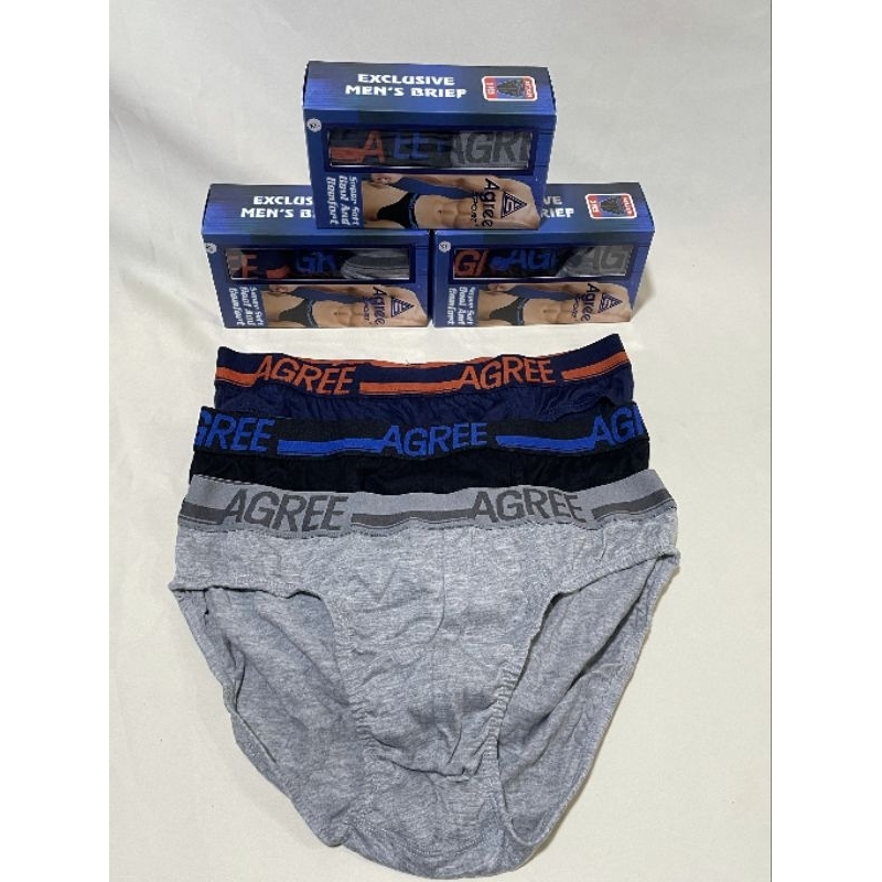 3 Pcs Agree Sport Premium Celana Dalam Dewasa CD Pria Karet Boxer M L XL XXL Art 2325