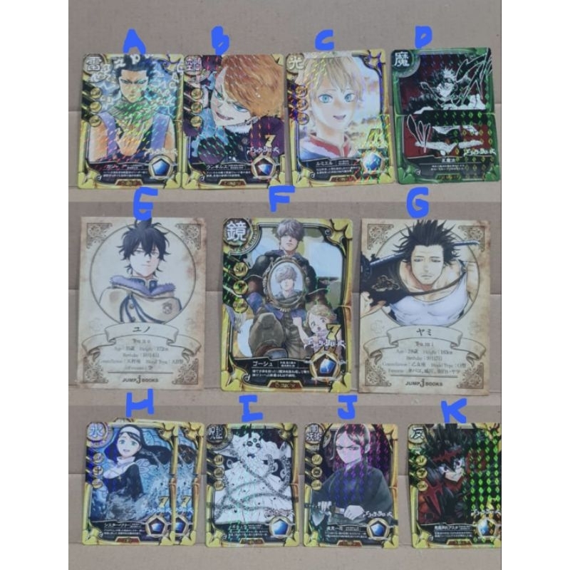 Black Clover Official Card Collection Asta Yuno Yami Langris dkk