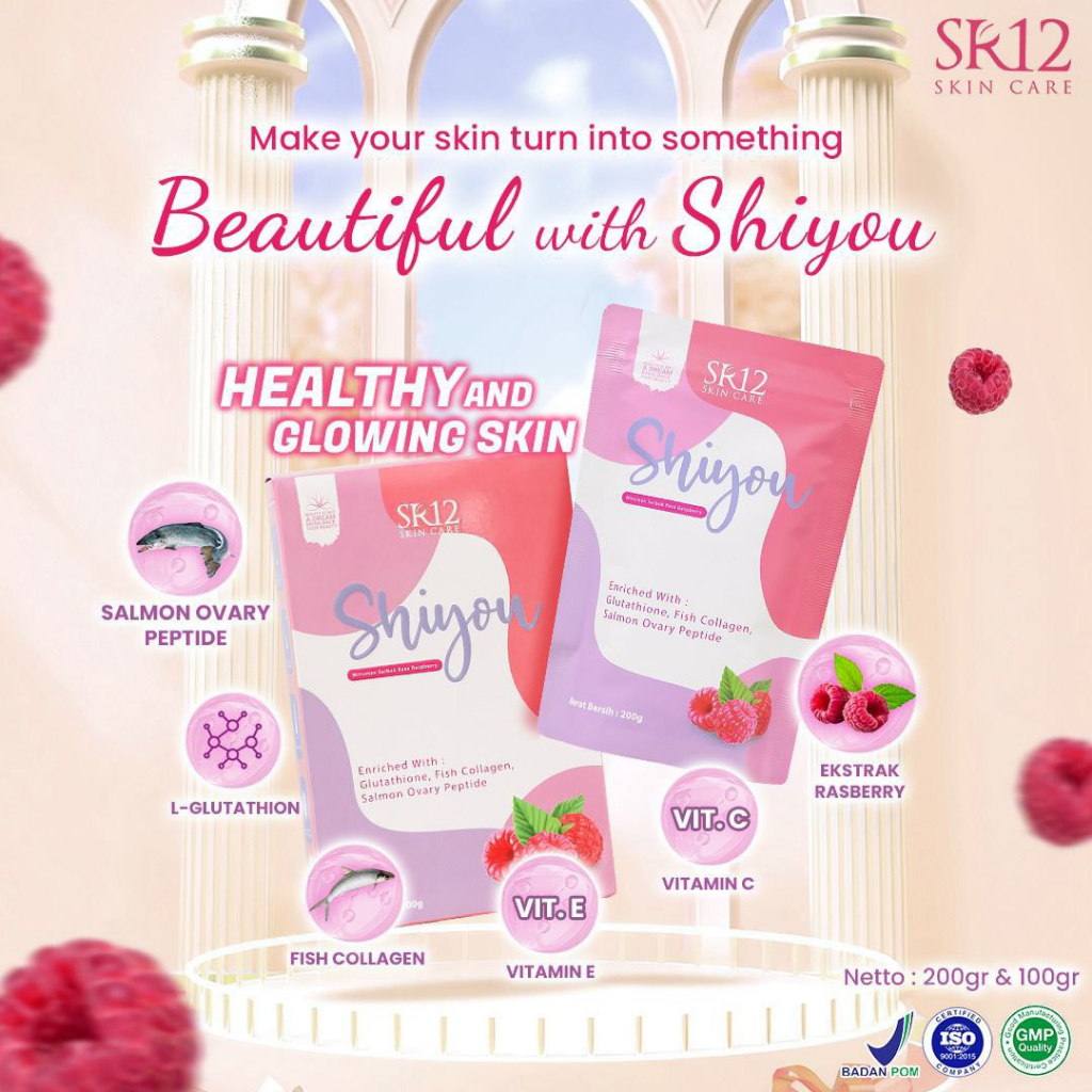 SR12 SHIYOU COLLAGEN DRINK WITH DNA SALMON GLUTATION DAN RASBERRY/ MINUMAN COLLAGEN SETARA SUNTIK PU