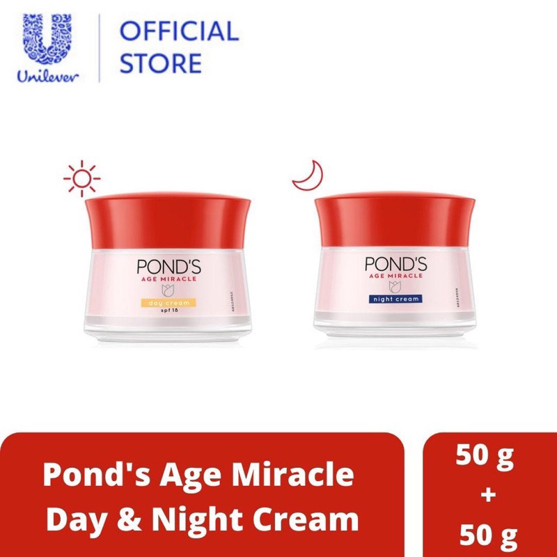 PONDS AGE MIRACLE DAY & NIGHT CREAM 50G - PONDS CREAM NIGHT & DAY CREAM 10G 20G