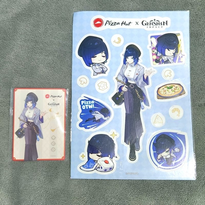 [Sticker + Photocard] Yelan - Official Genshin Impact x Pizza Hut