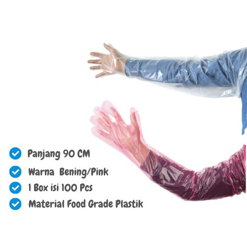 Sarung Tangan IB IB 5 Jari Plastik Glove Palpasi Inseminasi Buatan Ternak Sapi