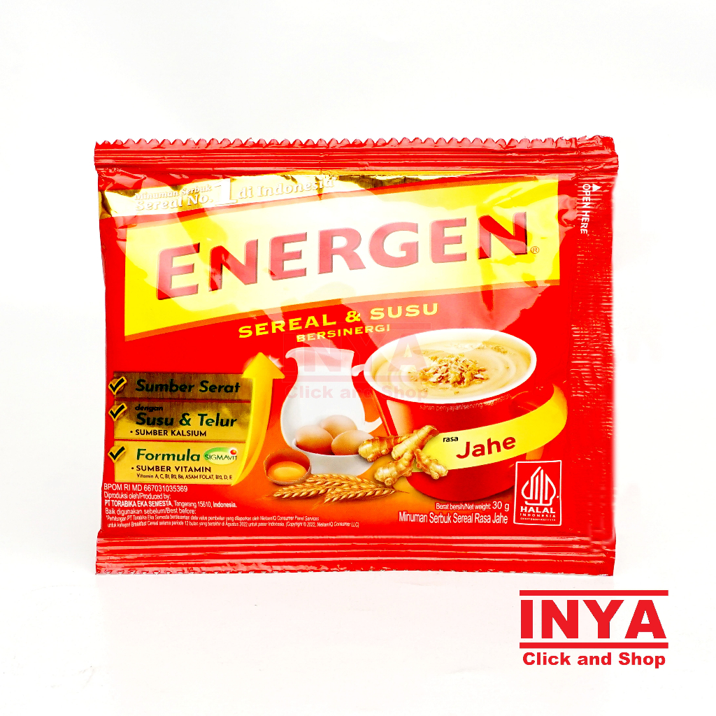 

Energen Sereal & Susu Jahe 30gr Sachet - Minuman Serbuk Sereal - Cereal