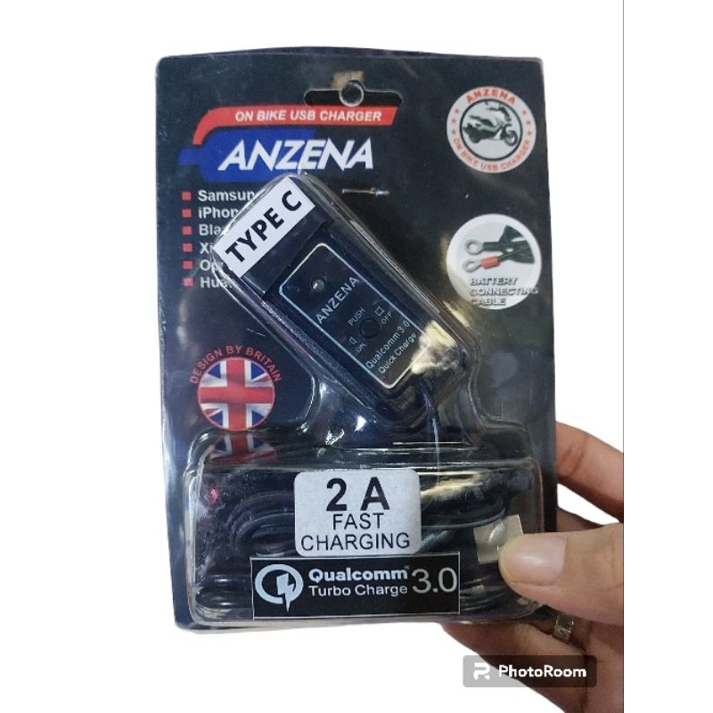 NEW ANZENA 2 AMPERE FAST CHARGING WATERPROOF CHARGER HP MOTOR ORI