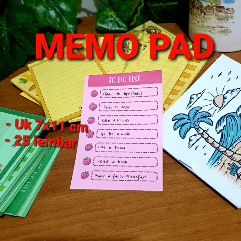 

memo pad cute motif pink uk 7x11 cm