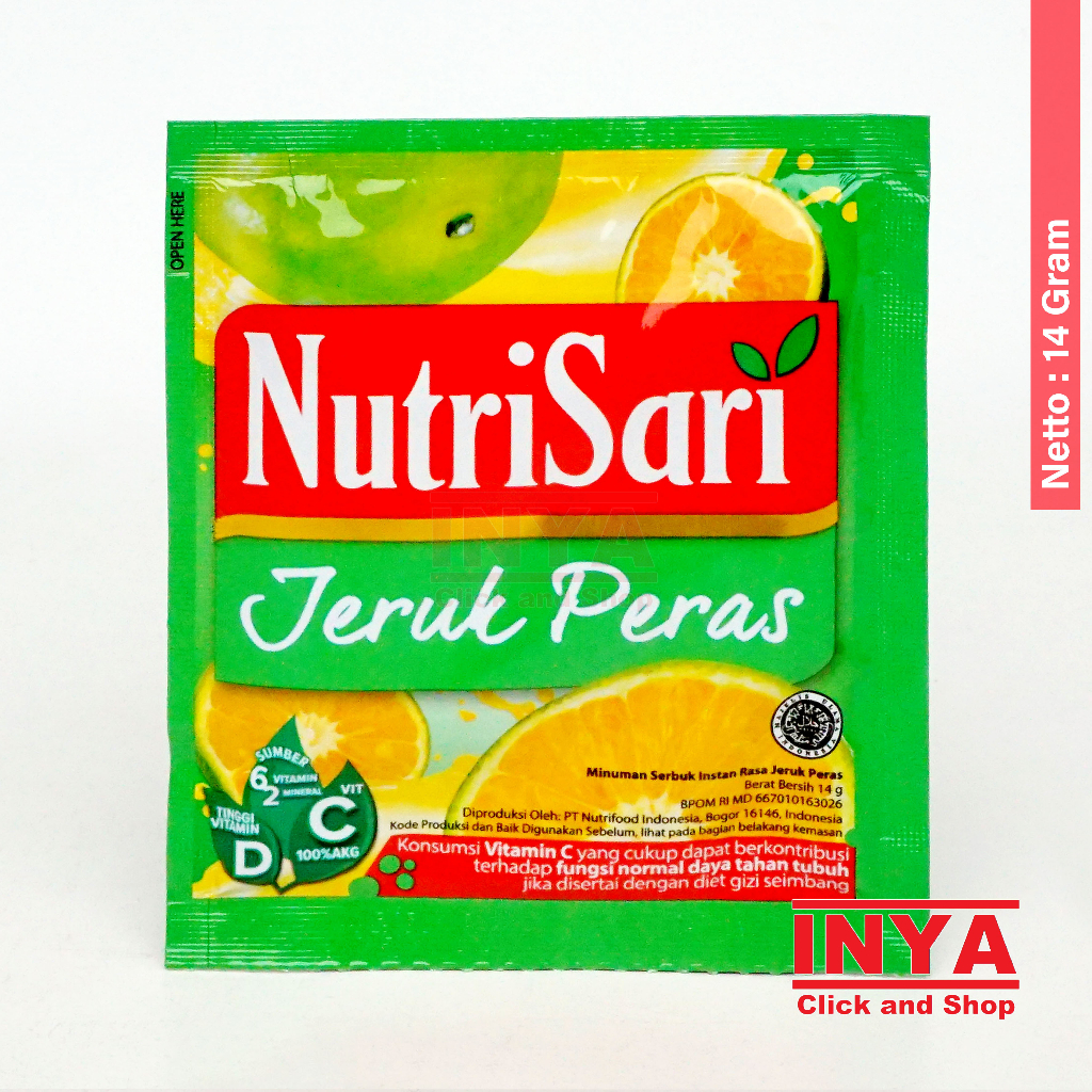 

NutriSari Jeruk Peras 14gr Sachet - Minuman Serbuk Instan - Instant Powder Drink