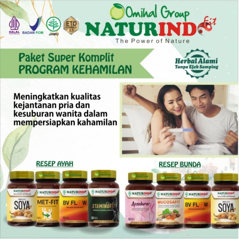 Paket Super Komplit Herbal Program Kehamilan -  Hamil Cepat - Pria Wanita Herbal Alami Naturindo