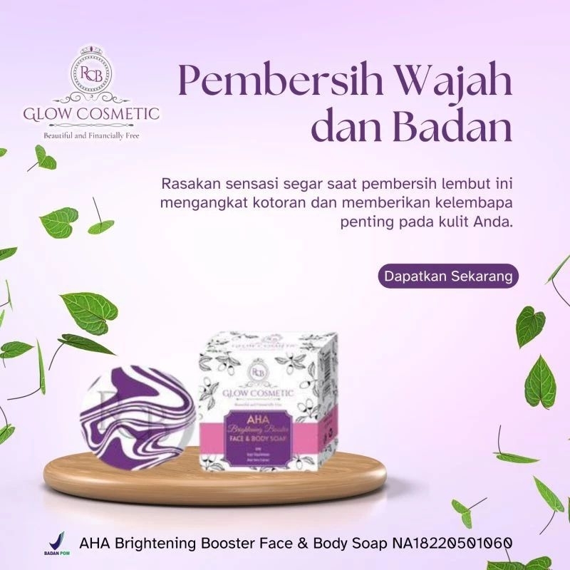 Sabun batang AHA BRIGHTENING Booster face & Body soap RCB GLOW KOSMETIK