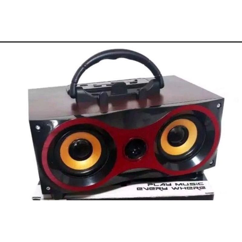 SPEAKER MITSUYAMA BOX ASLI KAYU BONUS MICROFON BUAT KARAOKE