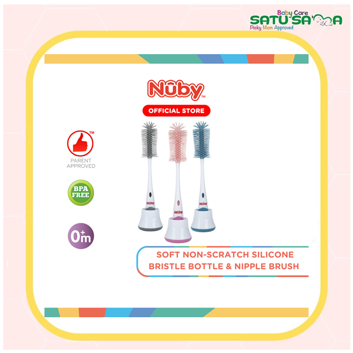 NUBY SILICONE BOTTLE & NIPPLE BRUSH WITH STAND