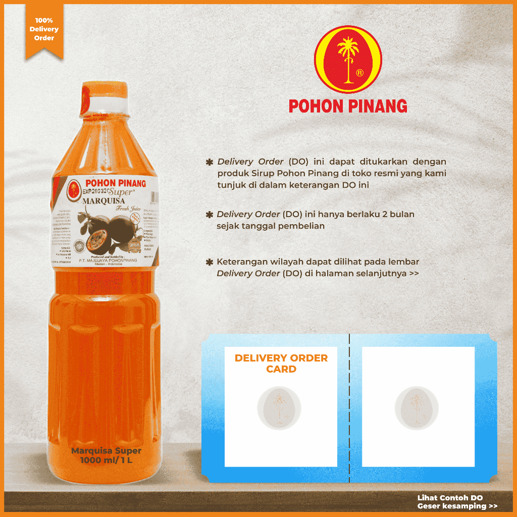 

5 Lembar DO (Delivery Order) Pohon Pinang Markisa Super 1 Liter