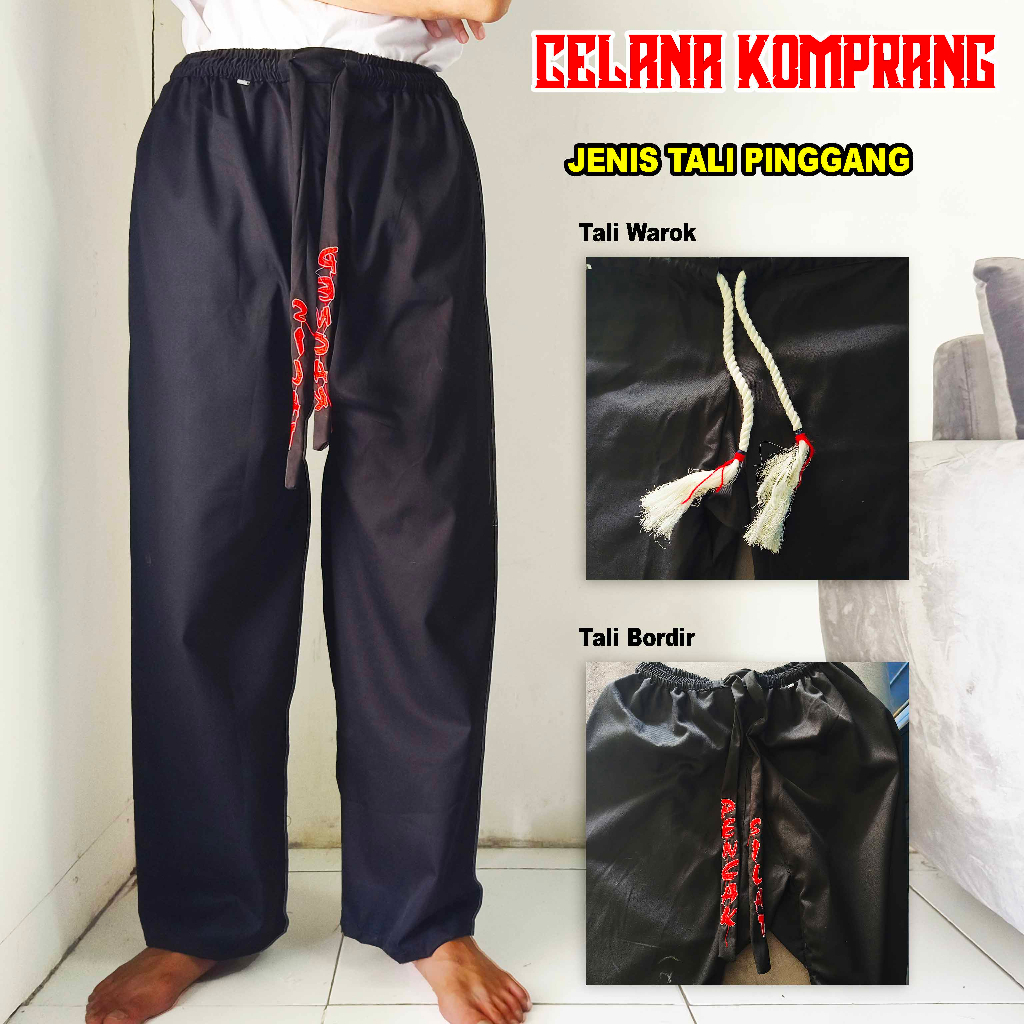 CELANA SILAT KOMPRANG POLOS HITAM