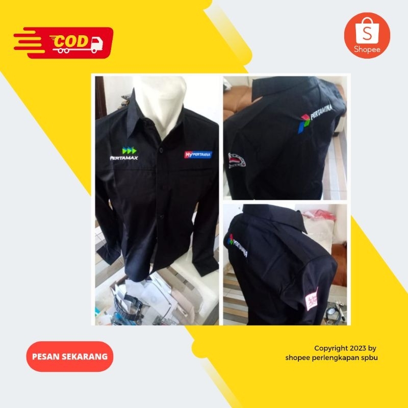 Kemeja Staff SPBU Lengan Panjang | Seragam Karyawan SPBU | Kemeja Staff Pom Bensin