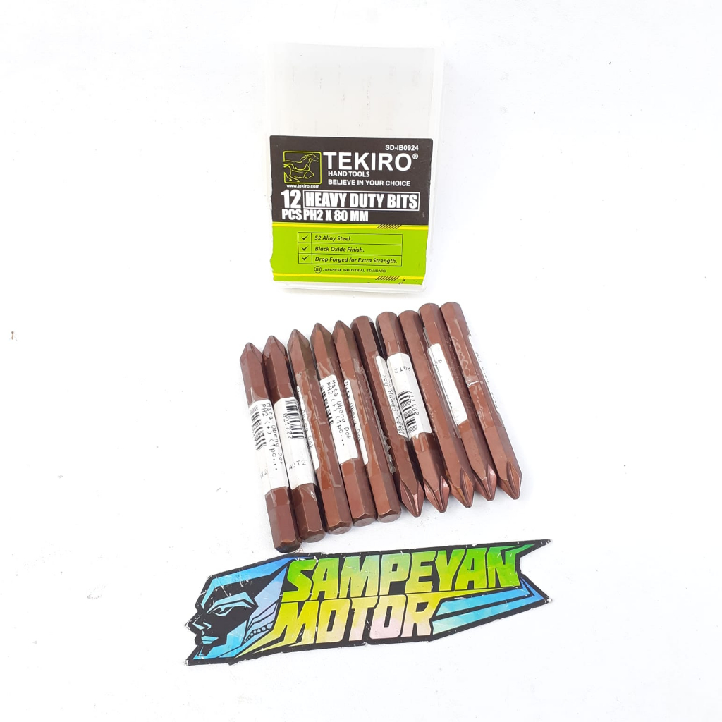 Mata Obeng Ketok Dok TEKIRO PH2 PH3 PLUS Bintang Mata Obeng TKR Heavy Duty Bits Warna Hitam Ecer Kua