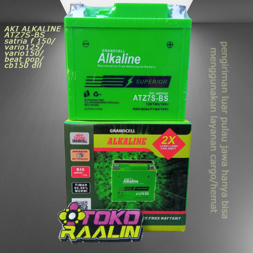 Aki Kering 7 Ampere Satria FU 150 Vario 125 150 Beat EsP Sonic Alkaline ATZ7S-BS 12V 7Ah GTZ7S