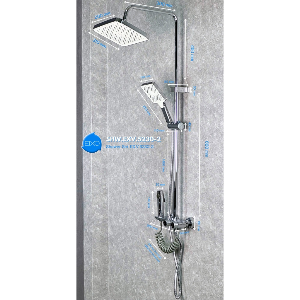 Shower Kamar Mandi Satu Set EIXO VITARA Panas Dingin