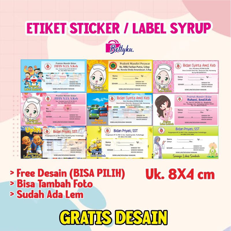 

LABEL STICKER - LABEL OBAT - ETIKET SYRUP - LABEL SIRUP - ETIKET STICKER GLOWSI