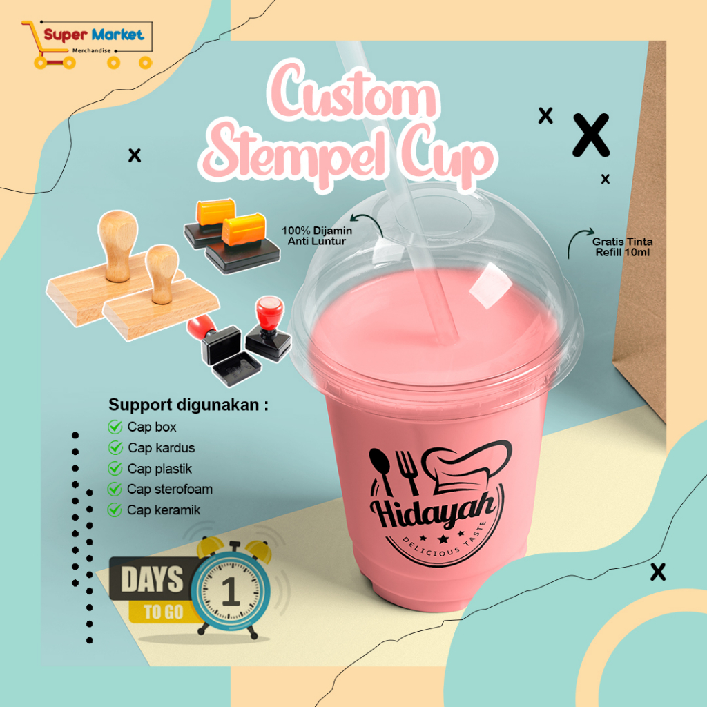 

[1HARI JADI] STEMPEL KAYU CUP GELAS PLASTIK PERMANEN / STEMPEL KARDUS / SETEMPEL STEROFOAM MIKA KERAMIK BESI BOX PACKING KEMASAN ANTI LUNTUR