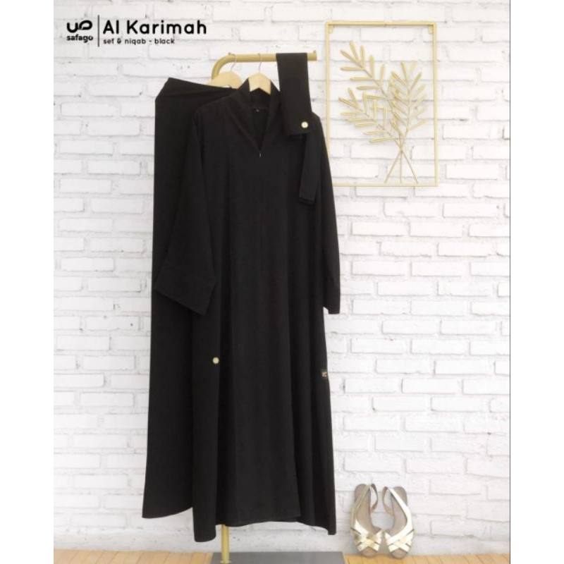 Al Karimah Set Gamis [Black] by Safago Shafa Jilbab