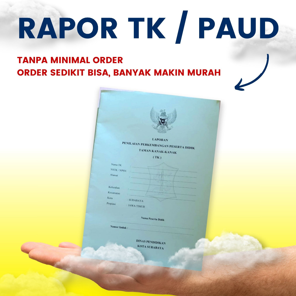 Raport tk paud / Custom Buku Raport / Laporan hasil belajar