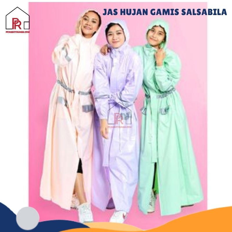 Jas Hujan Gamis Muslimah Salsabila / Jas Hujan Gamis Rok / Setelan Mantel Jaket Gamis / Jas Hujan Mu