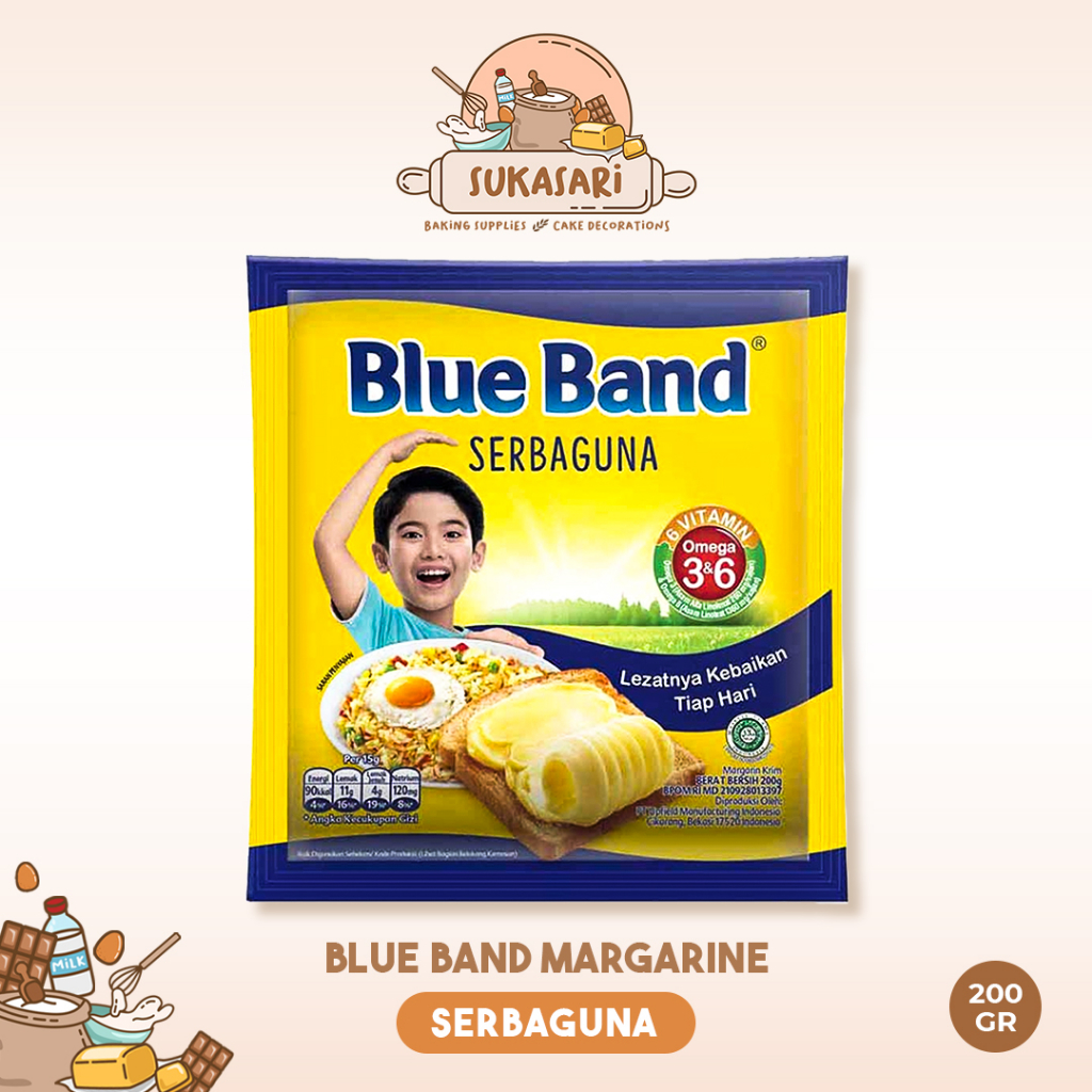 

Sukasari - Mentega Blue Band 200gr Sachet / Blueband Margarin Serbaguna / Margarine Blue Band Master Cake & Cookie