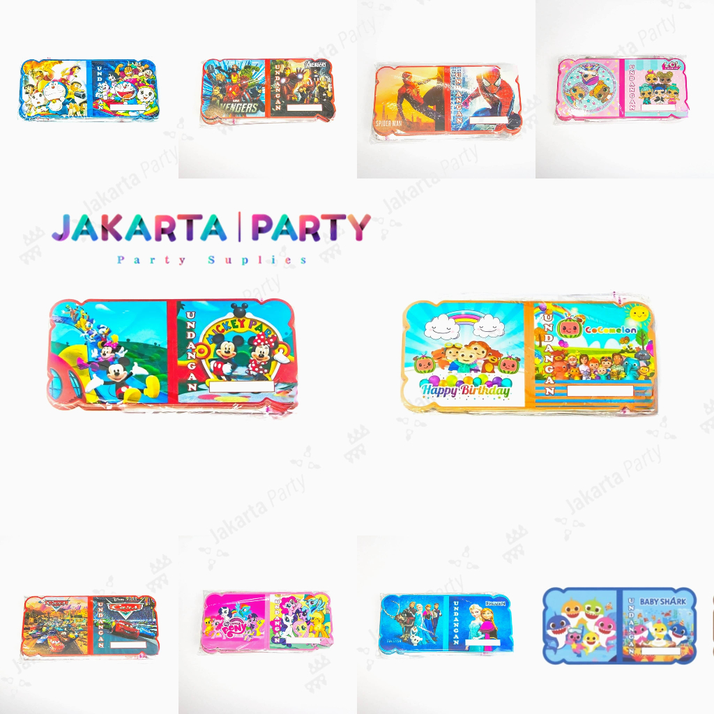 Kartu Undangan Ulang Tahun / Undangan Ultah / Kartu Undangan Ulang Tahun Karakter