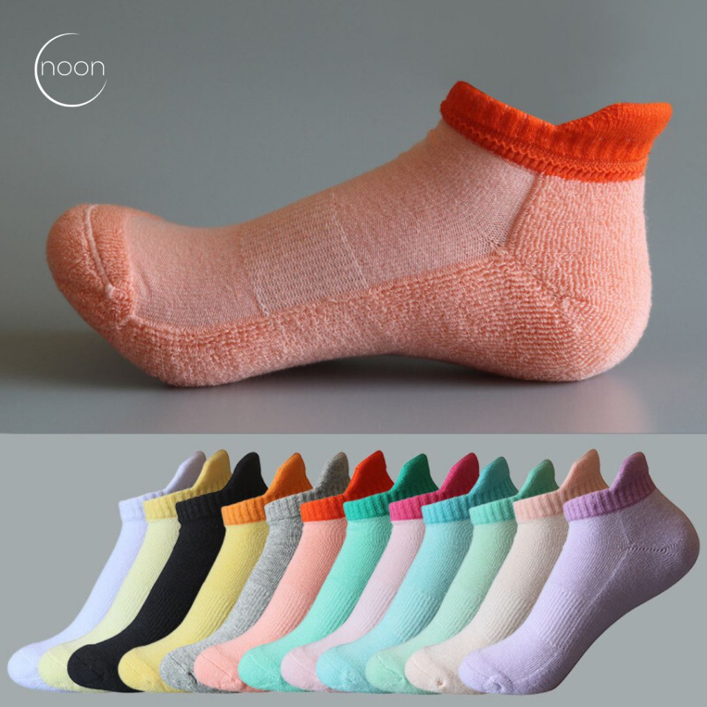 Handani_berkah - NOON Kaos Kaki Wanita Korea Pendek Tebal Running Non Slip Import