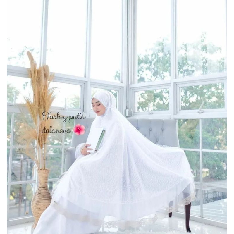 mukena Turkey dewasa premium dalanova terbaru jumbo brukat mewah