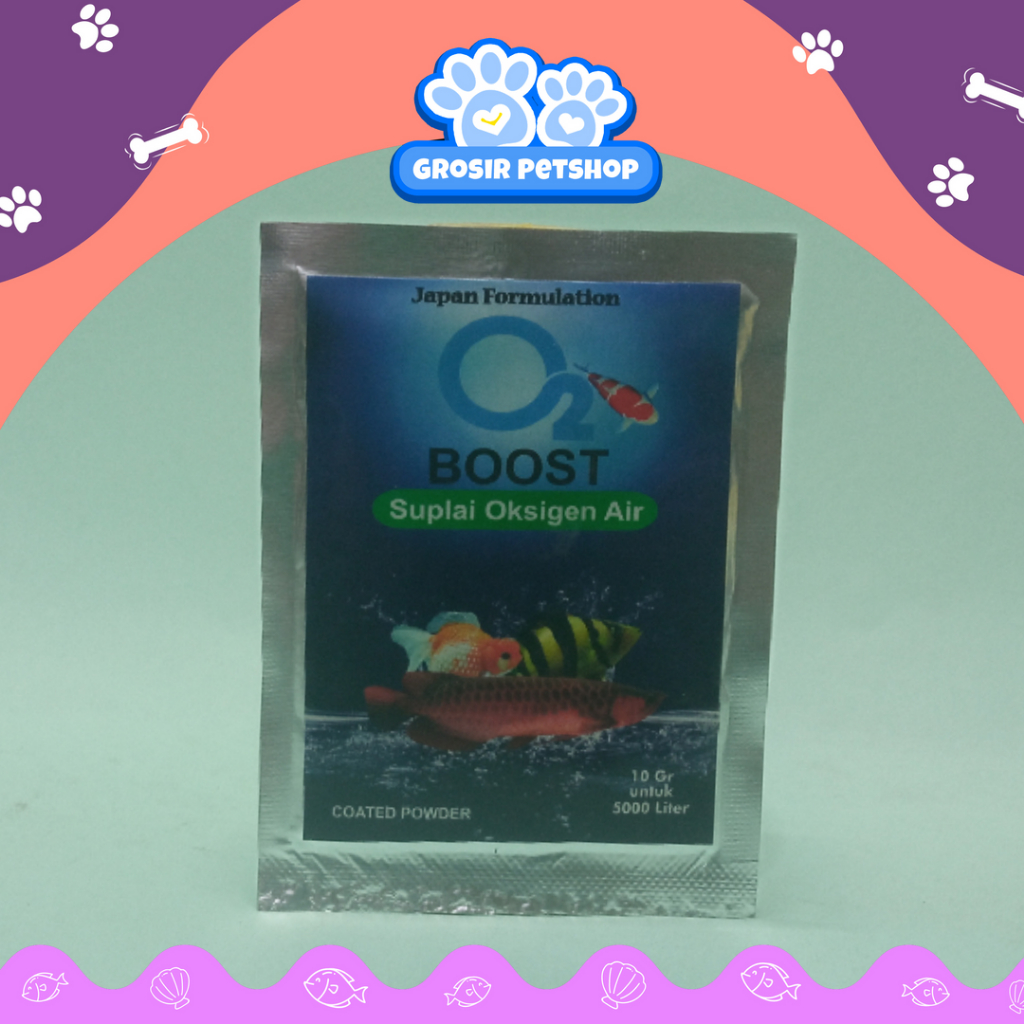 O2 BOOST 10GR - BUBUK OKSIGEN AQUARIUM - SERBUK BERLAPIS OKSIGEN UNTUK KOLAM AIR TAWAR AIR LAUT AQUA