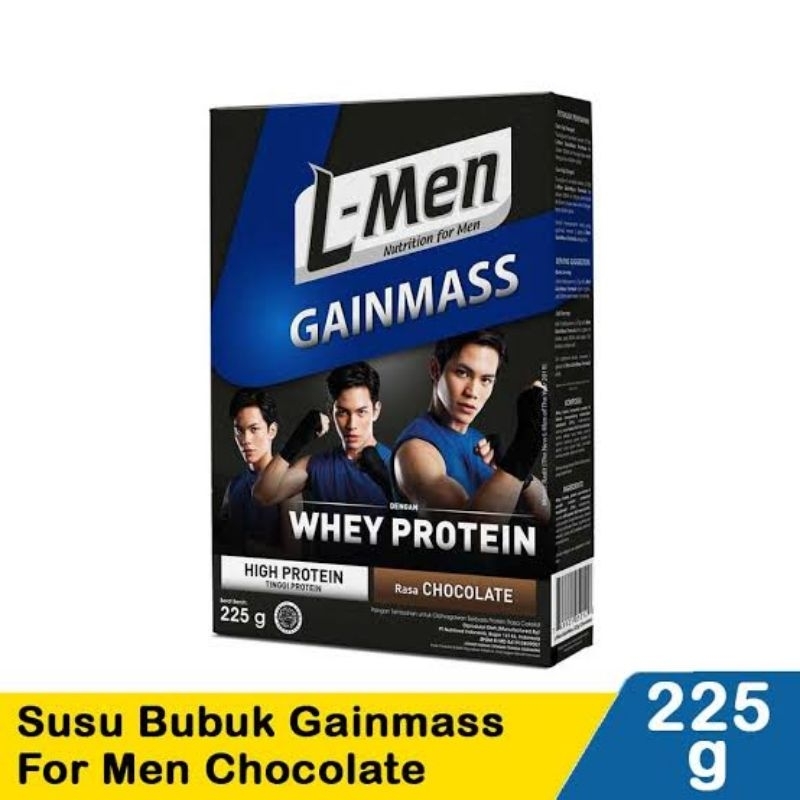 Susu LMEN /L-MEN Gain Mass Nutrition For Men Rasa Chocolate 225 GR